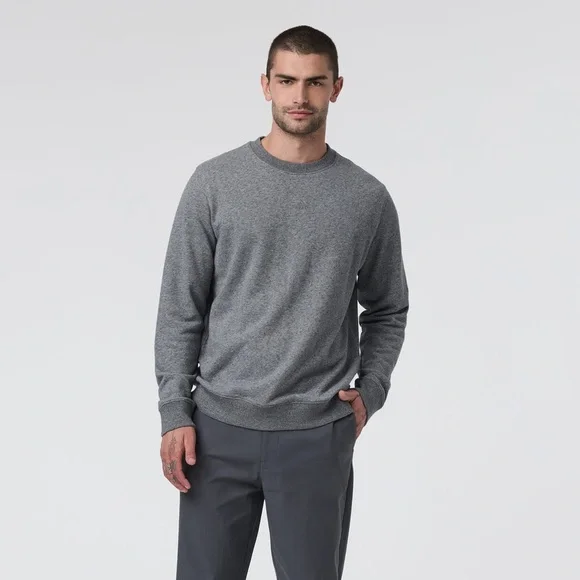 Vuori Cypress Logo Crew Crewneck Sweatshirt Men's Heather Grey Size Large - Picture 1 of 12